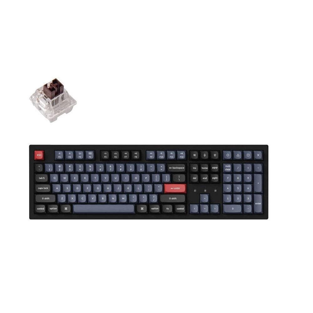 KEYC-K10P-H3 - Keychron K10P-H3, 100% Full Size Layout 104 Keys, Brown Switch, RGB Hot-Swap, K Pro Mechanical, QMK, Wireless Keyboard Pro