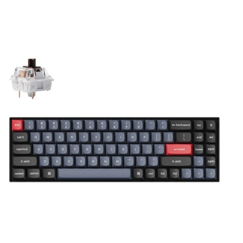 KEYC-K14P-H3 - Keychron K14P-H3, 70% Layout, Brown Switch, RGB Backlight, Black, Hot Swap, QMK/VIA Mechanical Wireless Pro