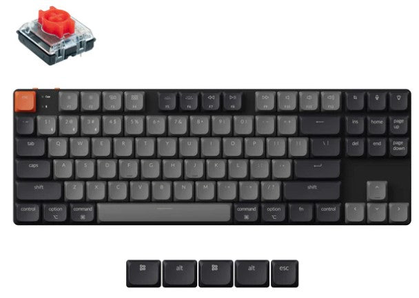 Keychron KEYC-K1X-A3, K1 Version 6, 80% layout, Low Profile Brown Switch, Black, QMK, White Backlight, Wireless Keyboard Default Title