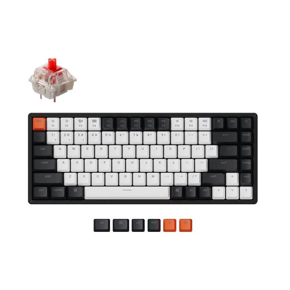 KEYC-K2-C1H - Keychron K2-C1H, 75% layout 84 Keys, Red Switch, RGB, Aluminium Frame, Hot-Swap, Gateron G Pro, Mechanical Wireless Keyboard