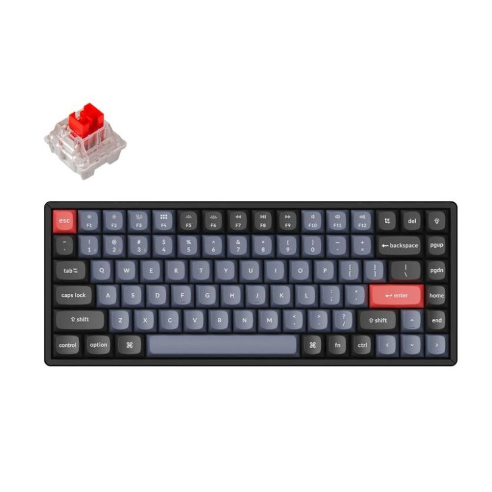 KEYC-K2P-J1 - Keychron K2P-J1, 75% Layout 84 Keys, Red Switch, Aluminium Frame, Hot-Swap, QMK/VIA, Keychron K Pro,A, Mechanical Wireless Keyboard Pro