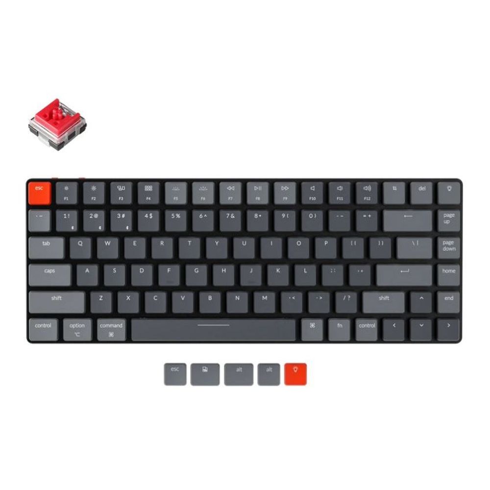 KEYC-K3-E1 - Keychron K3-E1, 75% Layout 84 Keys, Red Switch, RGB Hot-Swap, Low Profile, Keychron Optical, Mechanical Wireless Keyboard