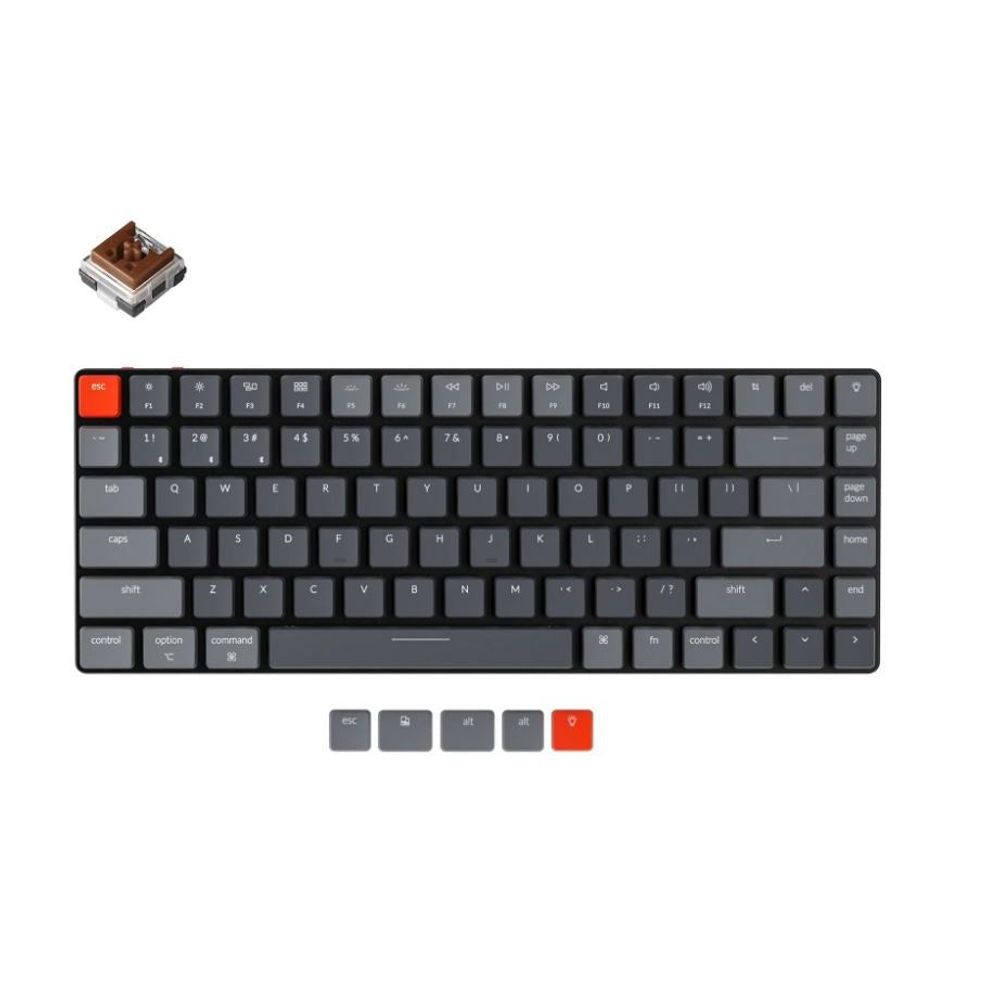 KEYC-K3-E3 - Keychron K3-E3 75% Layout 84 Keys, Brown Switch, RGB Hot-Swap, Low Profile, Keychron Optical, Mechanical Wireless Keyboard