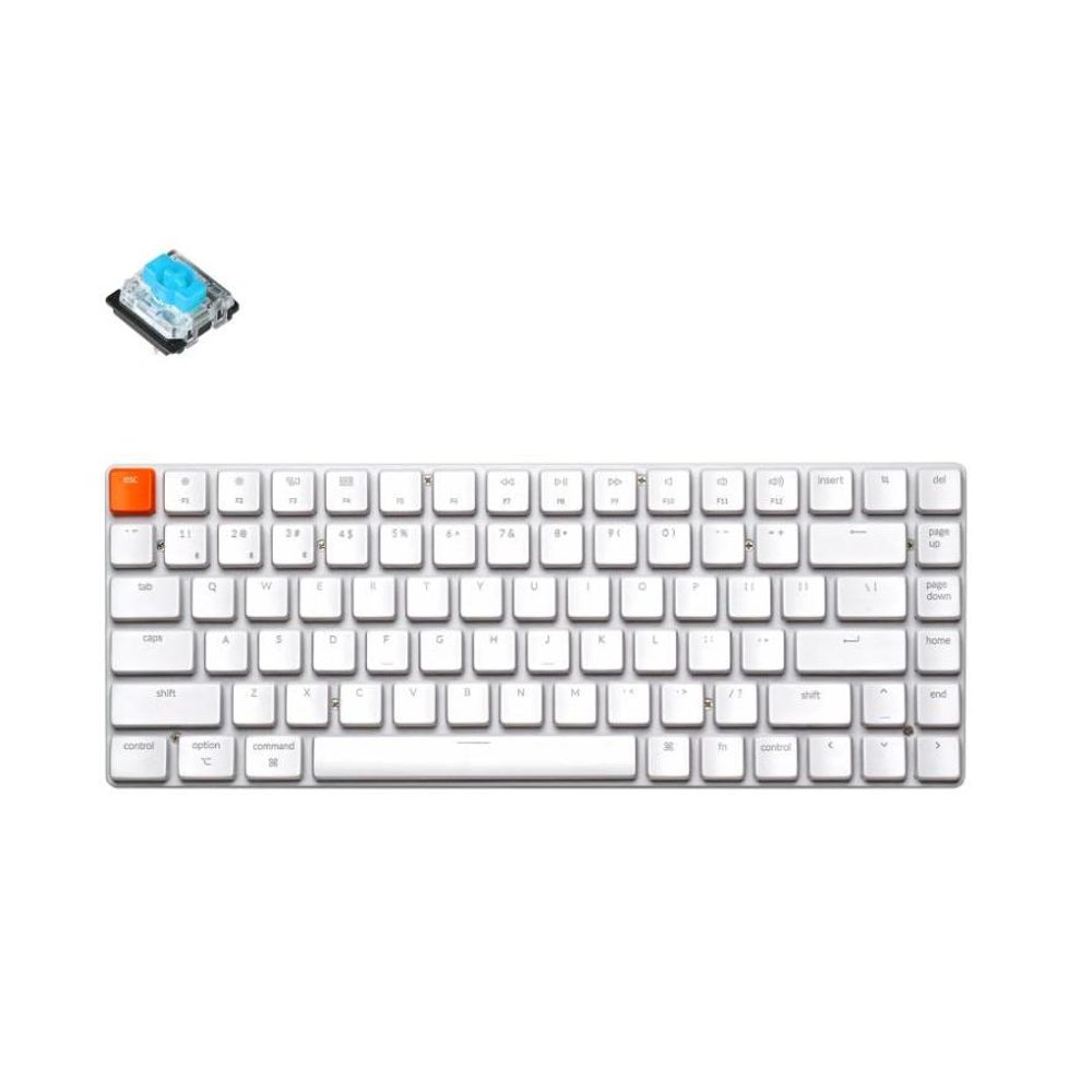 KEYC-K3-K2 - Keychron K3-K2 75% Layout 84 Keys, Blue Switch, Non Backlit, Low Profile Gateron, Mechanical Wireless Keyboard