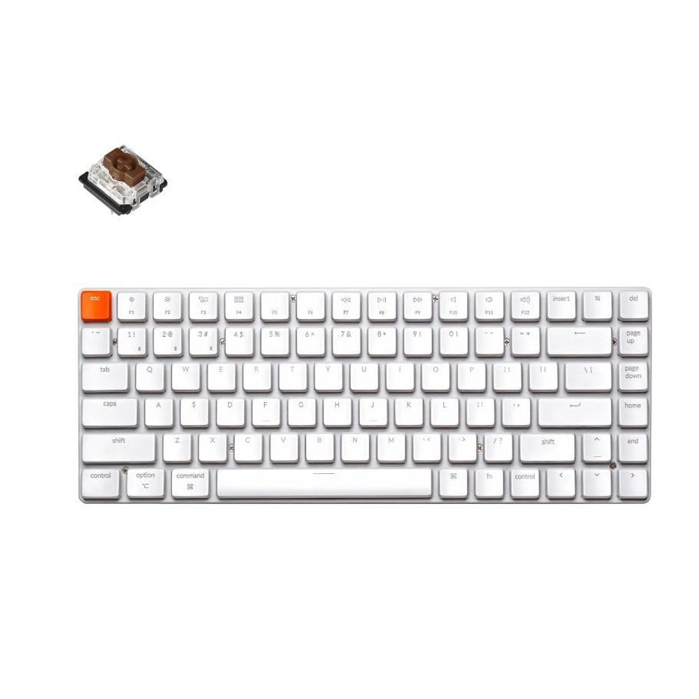 KEYC-K3-K3 - Keychron K3-K3, 75% Layout 84 Keys, Brown Switch, Non Backlit, Low Profile Gateron, Mechanical Wireless Keyboard