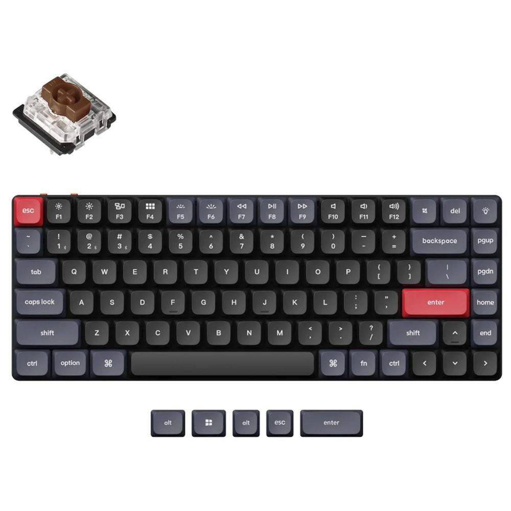 KEYC-K3P-H3 - Keychron K3P-H3, 75% Layout 84 Keys, Brown Switch, RGB, QMK/VIA, Hot-Swap, Low Profile Gateron, Mechanical Wireless Keyboard Pro