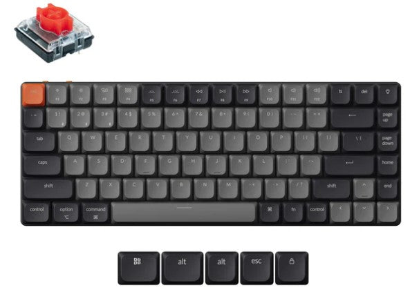 Keychron KEYC-K3X-A1, K3 Version 3, 75% layout, Low Profile Red Switch, White Back Light, Black, Wireless Keyboard Default Title