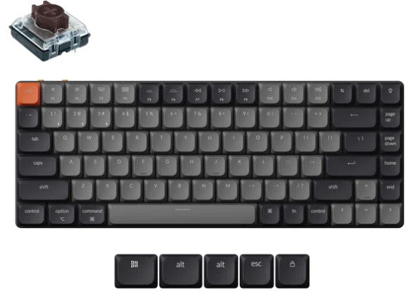 Keychron KEYC-K3X-A3, K3 Version 3, 75% layout, Low Profile Brown Switch, White Back Light, Black, Wireless Keyboard Default Title