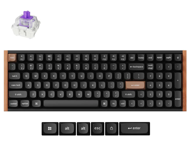 Keychron K4H-F1, HE, 96% layout Wireless Magnetic Nebula Switch Custom Keyboard, Special Ed Rosewood frame Default Title