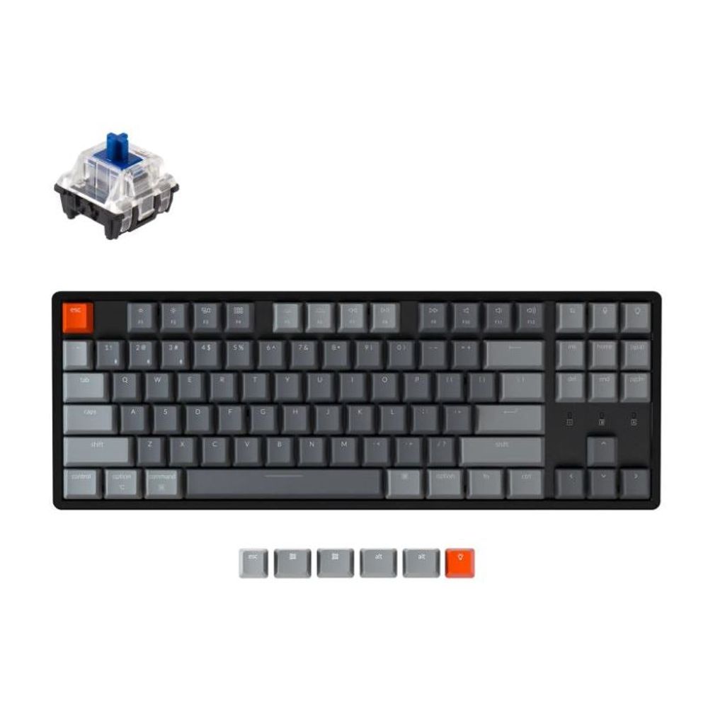 KEYC-K8-Q2 - Keychron K8-Q2, 80% TKL Layout 87 Keys, Blue Switch, RGB, Aluminium Frame, Hot-Swap, Optical Wireless Keyboard