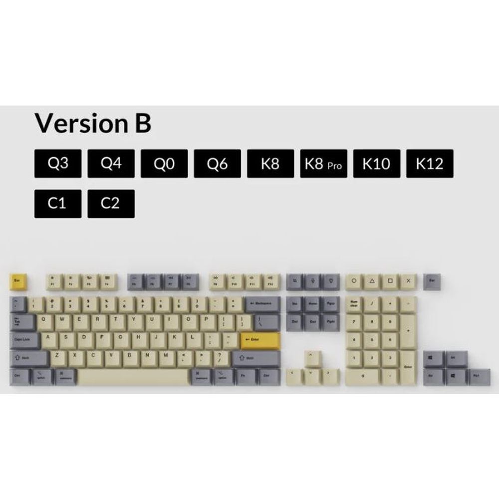 KEYC-PBT-34 - Keychron OEM Dye-Sub PBT Keycap Set - Wheat Grey