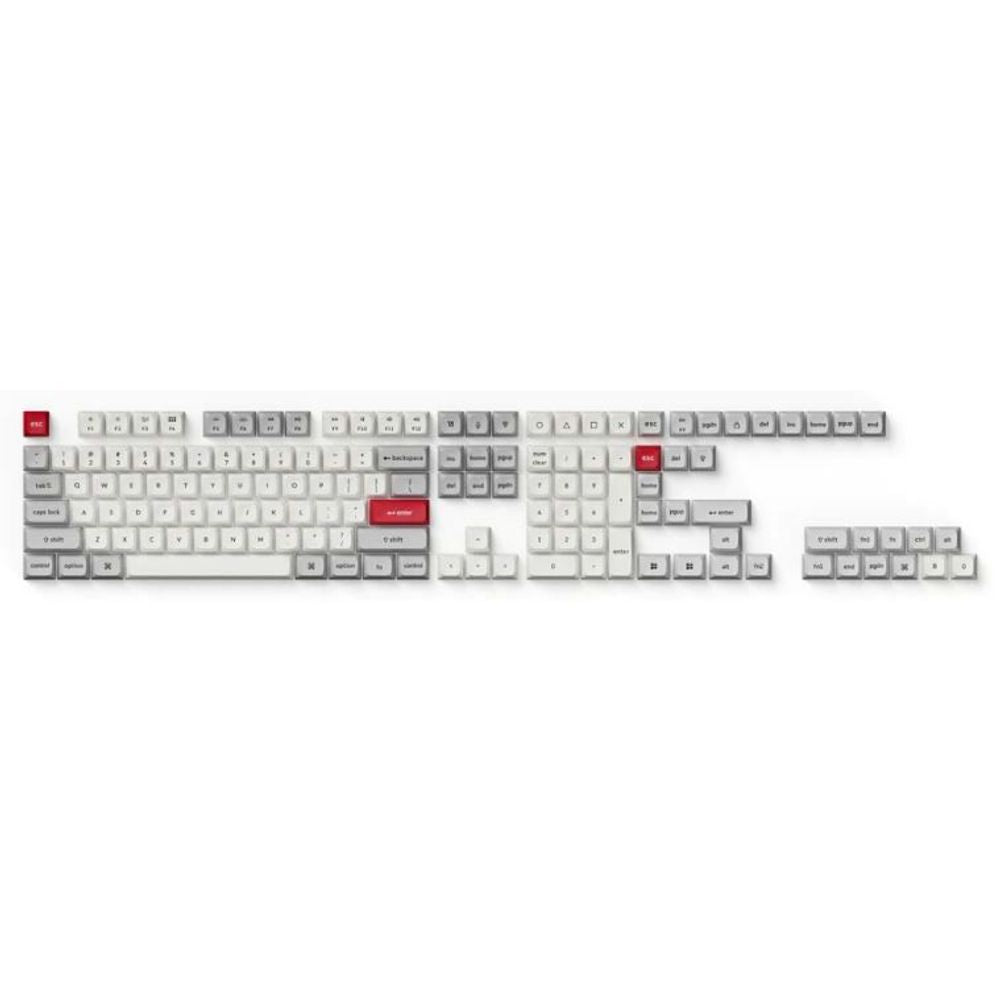 KEYC-PBT-47 - Keychron Double Shot KSA PBT Keycap Full Keycap Set - Light Gray and White