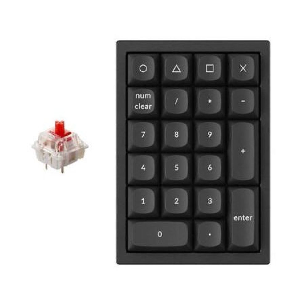 KEYC-Q0-C1 - Keychron Q0-C1 Number Pad 21 Key Black Red Switch RGB Hot-Swap Wired Keyboard