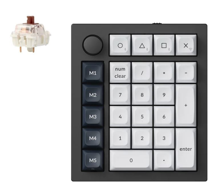 Keychron Q0M-M3 Max Number Pad 27 Key, Black, Brown Switch, RGB Hot-Swap Wireless, Keyboard, Knob Default Title