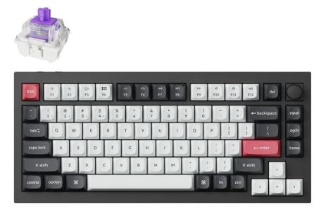 Keychron Q1H-M1, 75% Layout, HE, QMK Carbon Black, Gateron Double-Rail Magnetic Nebula Switch, Wireless Keyboard with Knob Default Title