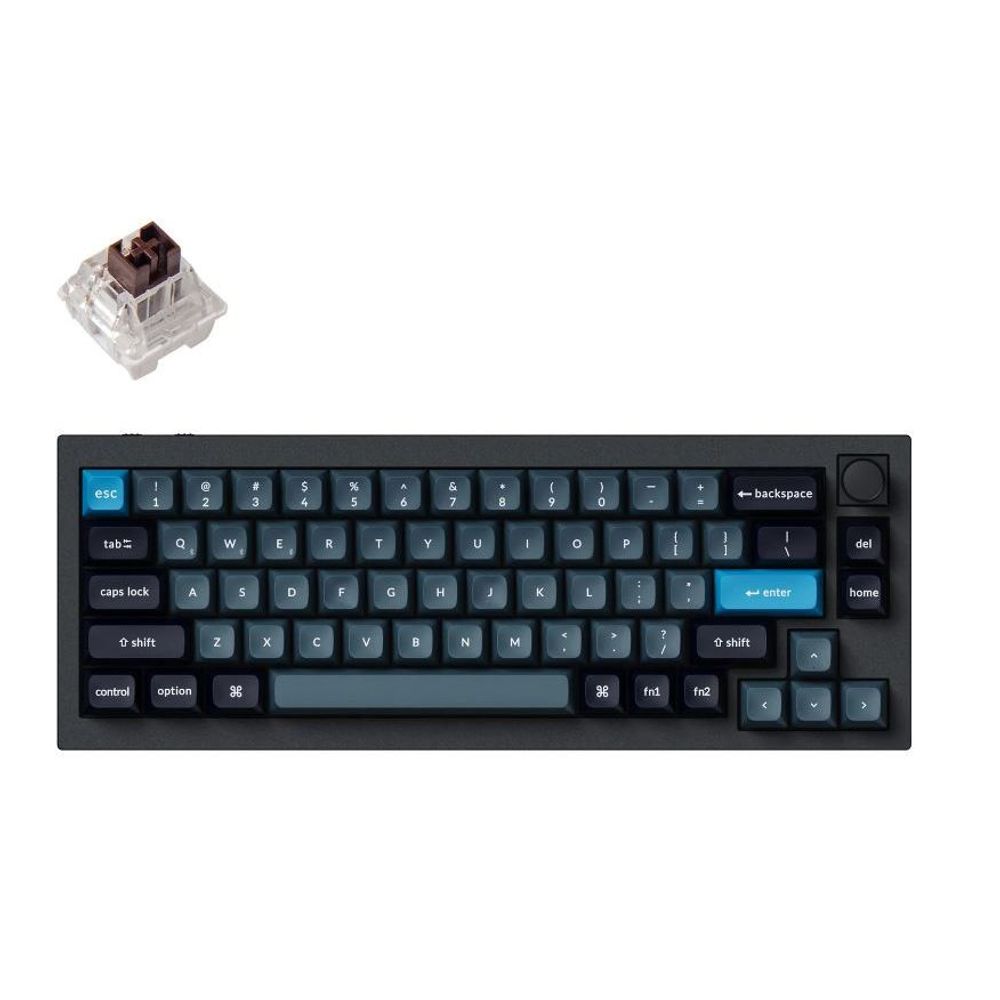 KEYC-Q2P-M3 - Keychron Q2P-M3 65% Layout 68 Keys, Brown Switch, RGB, Black Aluminium Frame, Hot-Swap, QMK, Keychron Pro, Mechanical Wireless Keyboard, With Knob