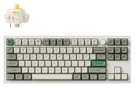 Keychron Q3M-P4 Q3 Max, 80% Layout, Gateron Jupiter Banana Switch, RGB, Shell White, QMK/VIA Wireless Mechanical Max with Knob Keyboard Default Title