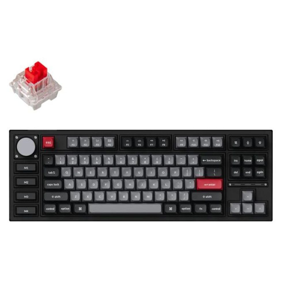 KEYC-Q3P-M1 - Keychron Q3P-M1 , 80%, Red Switch, RGB Backlight, Black, Hot Swap, QMK/VIA, Mechanical Pro, Knob