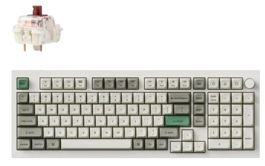 Keychron Q5M-P3, 96% layout 100 Keys, Gateron Jupiter Brown Switch, RGB, Shell White, Hot Swap QMK/VIA Wireless Mechanical Max Keyboard Default Title