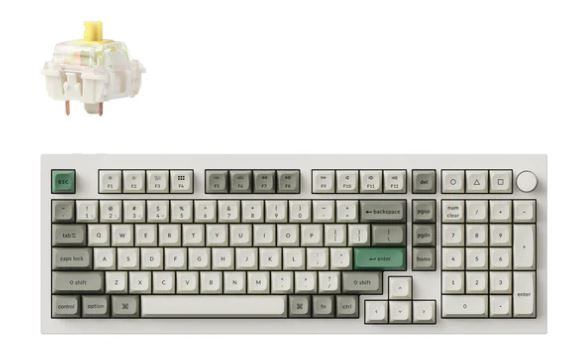 Keychron Q5M-P4, 96% layout 100 Keys, Gateron Jupiter Banana Switch, RGB, Shell White, Hot Swap QMK/VIA Wireless Mechanical Max Keyboard Default Title