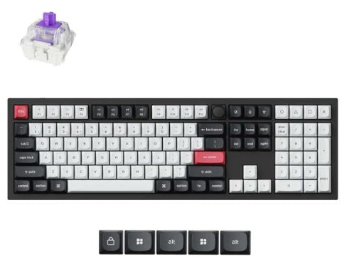 Keychron Q6H-M1, 100% Layout, HE QMK, Carbon Black, Gateron Double-Rail Magnetic Nebula Switch Wireless Keyboard with Knob Default Title