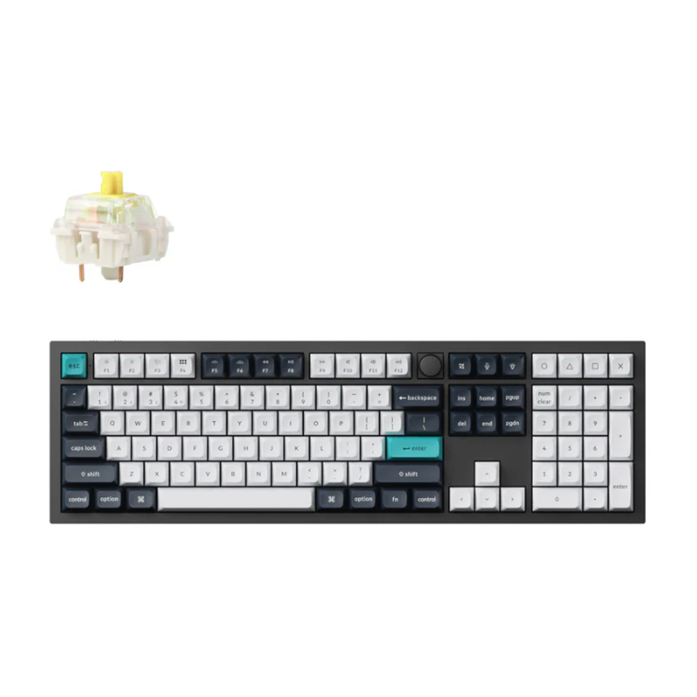 Keychron Q6M-M4 Max, 100% Layout, Gateron Jupiter Banana Switch, RGB, Carbon Black, QMK/VIA Wireless Mechanical Max Keyboard with Knob Default Title