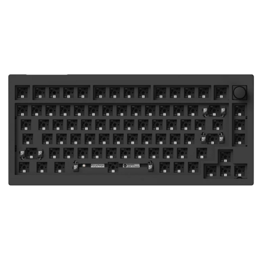 KEYC-V1M-Z4 - Keychron V1M-Z4 75% Barebone Non Backlit Carbon Black QMK/VIA Wireless Mechanical with Knob Keyboard