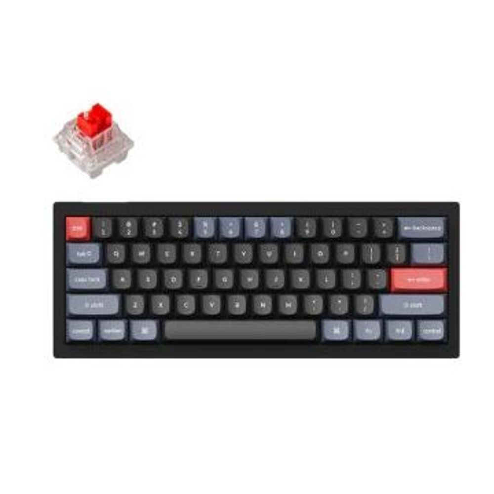 KEYC-V4-B1 - Keychron V4-B1, 60% Layout 61 Keys, Red Switch, RGB, Black Frame, Hot-Swap, Keychron Pro, Mechanical Wired Keyboard