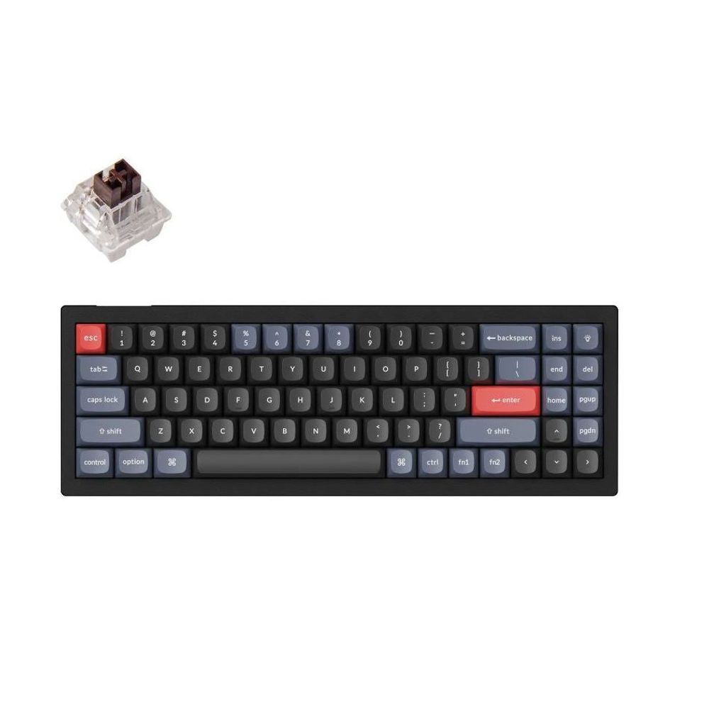 KEYC-V7-B3 - Keychron V7-B3, 70% Layout 72 Keys, Brown Switch, RGB, Black Frame, Hot-Swap, QMK, Keychron K Pro, Mechanical Wired Keyboard