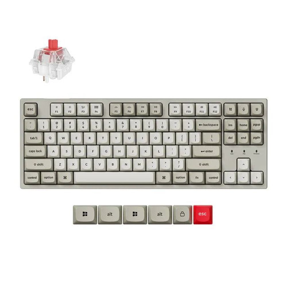 Keychron C1 Pro 8K QMK Wired RGB Backlight Hot-Swap Keychron Super RED ...