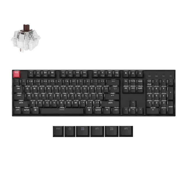 Keychron K10X-A3, 100% Full Size Lavout, QMK, White Backlight, Super Switch Brown, Wireless Mechanical Keyboard Default Title
