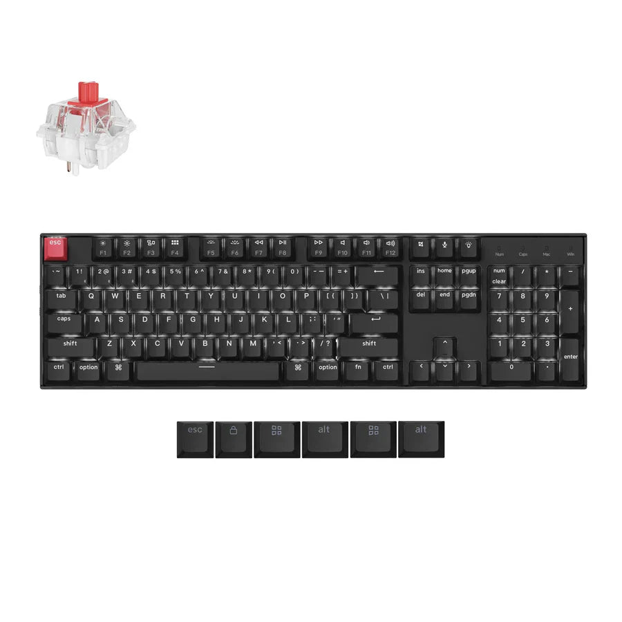 Keychron K10X-A1, 100% Full Size Lavout, QMK, White Backlight, Super Switch Red, Wireless Mechanical Keyboard Default Title