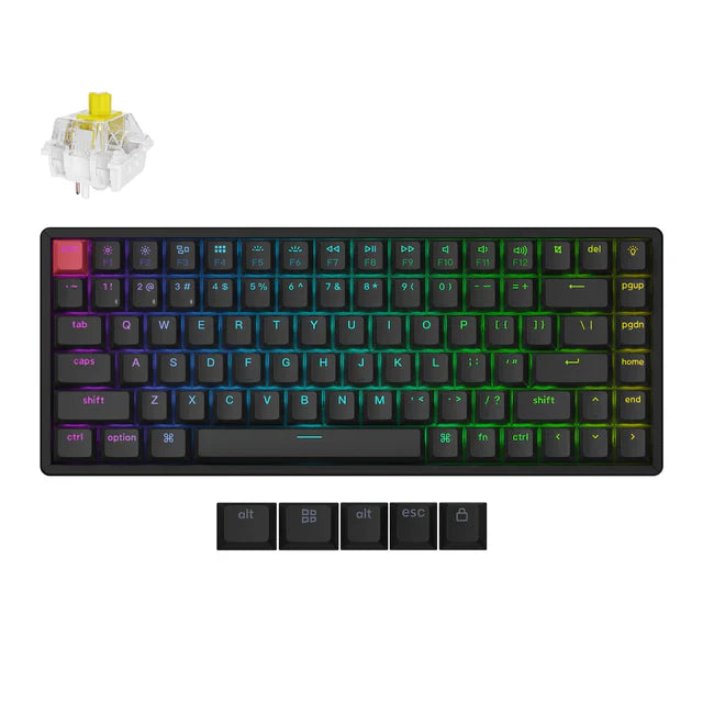 Keychron K2X-J4, 75% layout, QMK, RGB Backlight, Aluminum Frame Super Switch Banana, Hot-Swap,Wireless Mechanical Keyboard Default Title