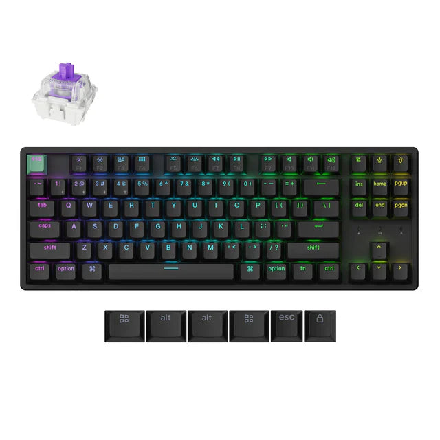 Keychron K8 HE Wireless Black Gateron Double-Rail Magnetic Nebula Switch Keyboard - Std Ed Default Title