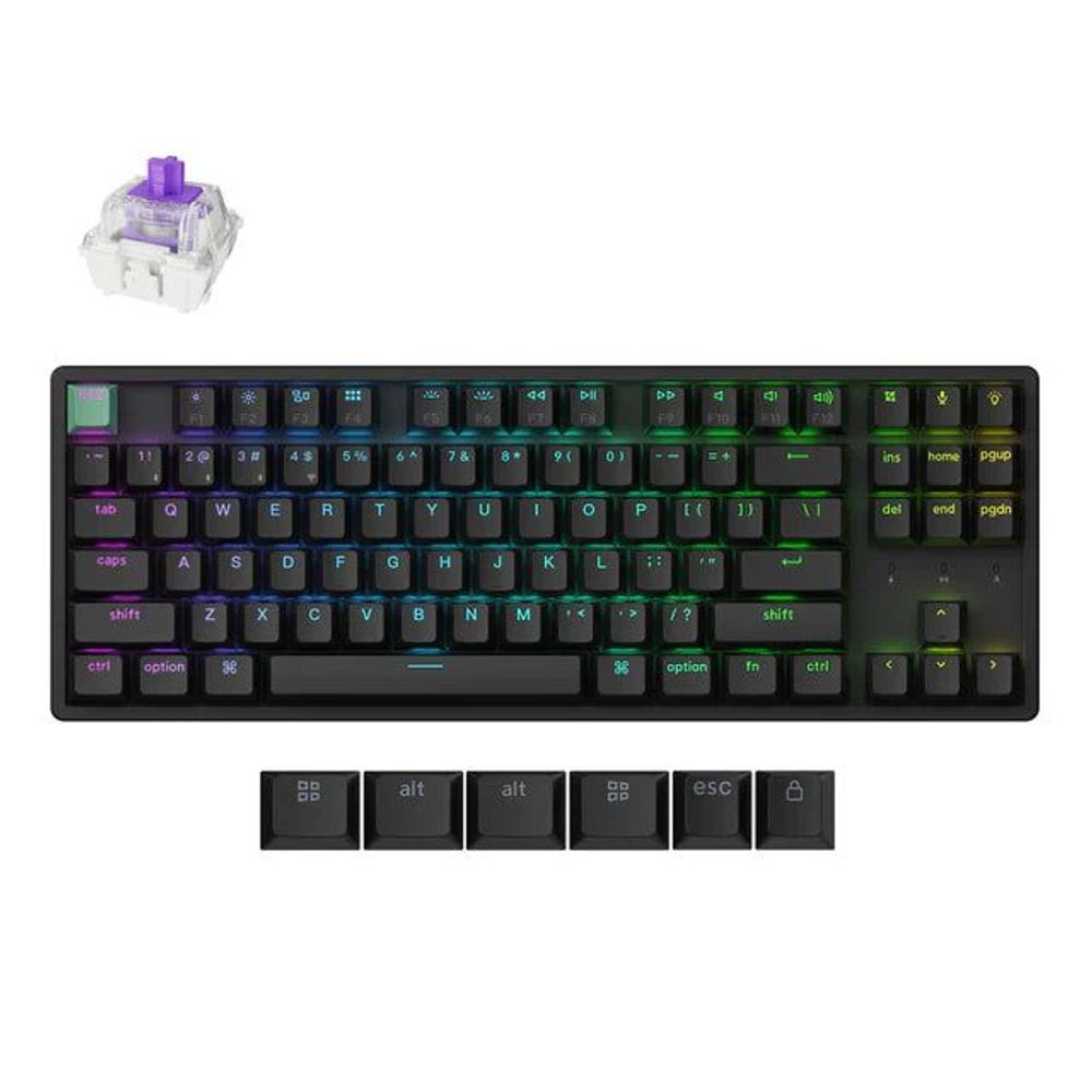 Keychron K8 HE Wireless Black Gateron Double-Rail Magnetic Nebula Switch Keyboard - Std Ed Default Title