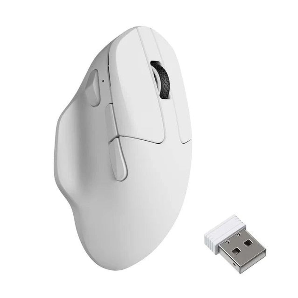 Keychron M7 Mouse Wireless Da Gaming – 63g, Sensore PixArt 26.000 DPI, Polling Rate 8kHz, Tri-Mode (2.4G/BT/USB-C), Bianco - 4