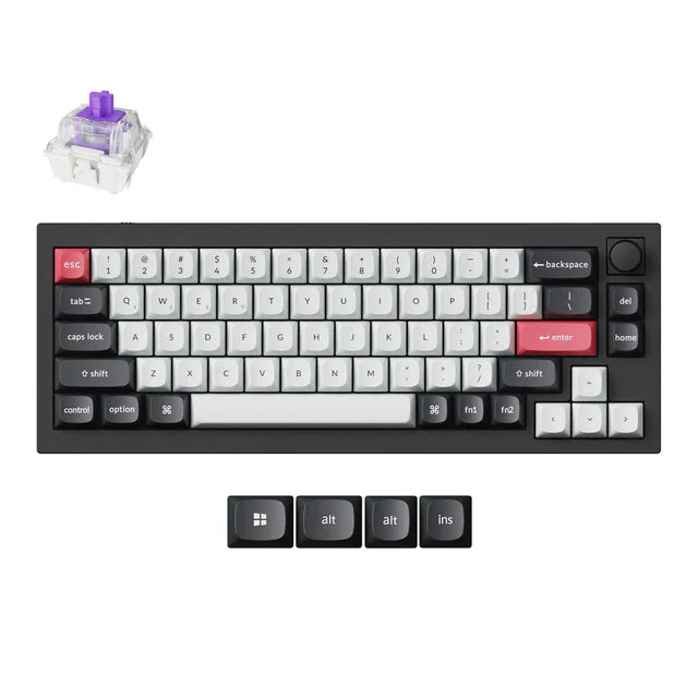 Keychron Q2 HE QMK Wireless Knob Carbon Black Gateron Double-Rail Magnetic Nebula Switch Keyboard Default Title