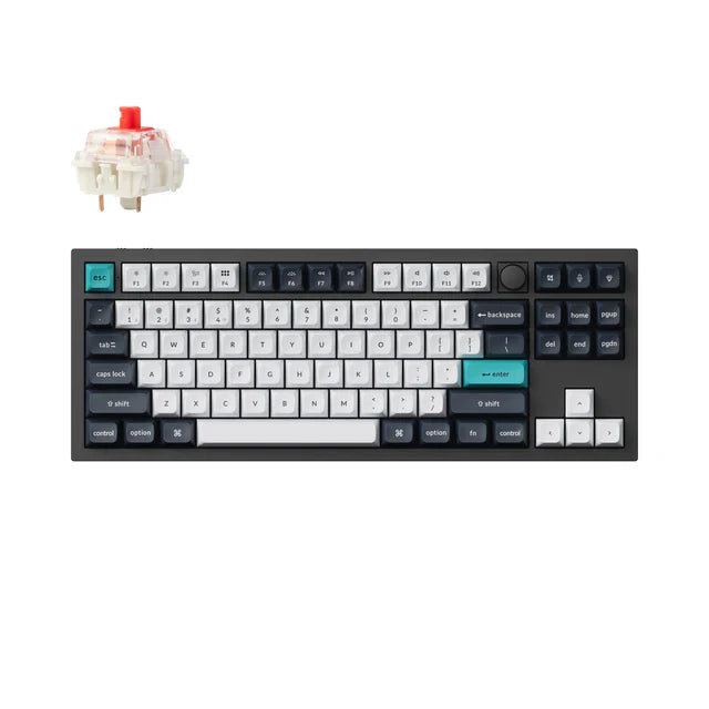 Keychron Q3 Max ANSI 80% TKL 87 Key Carbon Black Full Assembled Knob Red Switch RGB Hot-Swap Gateron Jupiter Wireless / Wired / 2.4GHz Normal Profile QMK Custom Keyboard Default Title
