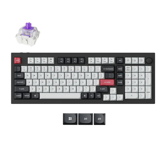 Keychron Q5H-M1 HE, 96% layout, QMK, Carbon Black, Gateron Double-Rail Magnetic Nebula Switch, Wireless Keyboard, with knob Default Title