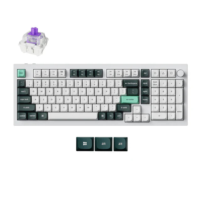 Keychron Q5H-P1 HE, 96% layout, QMK, Shell White, Gateron Double-Rail Magnetic Nebula Switch, Wireless Keyboard, with knob Default Title