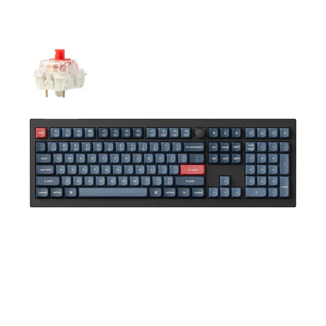 Keychron V6 Max QMK/VIA Wireless Custom Knob Carbon Black Gateron Jupiter Red Switch Mechanical Keyboard Default Title