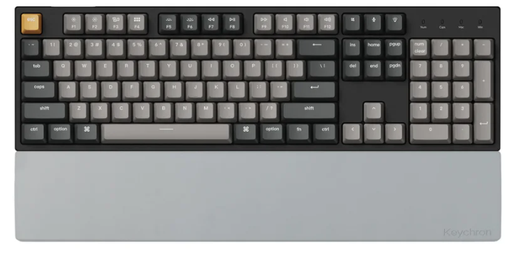 Keychron Silicone Palm Rest for full size 100% layout keyboards - Grey