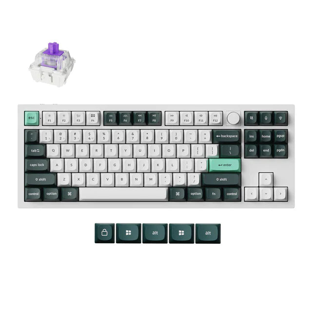 Keychron Q3 HE QMK Knob Shell White Gateron Double-Rail Magnetic Nebula Switch Wireless Custom Keyboard Default Title