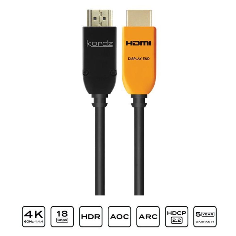 K36212- - Active Optical HDMI Cable PRS3 Series, 4K UHD 18Gbps – Kordz