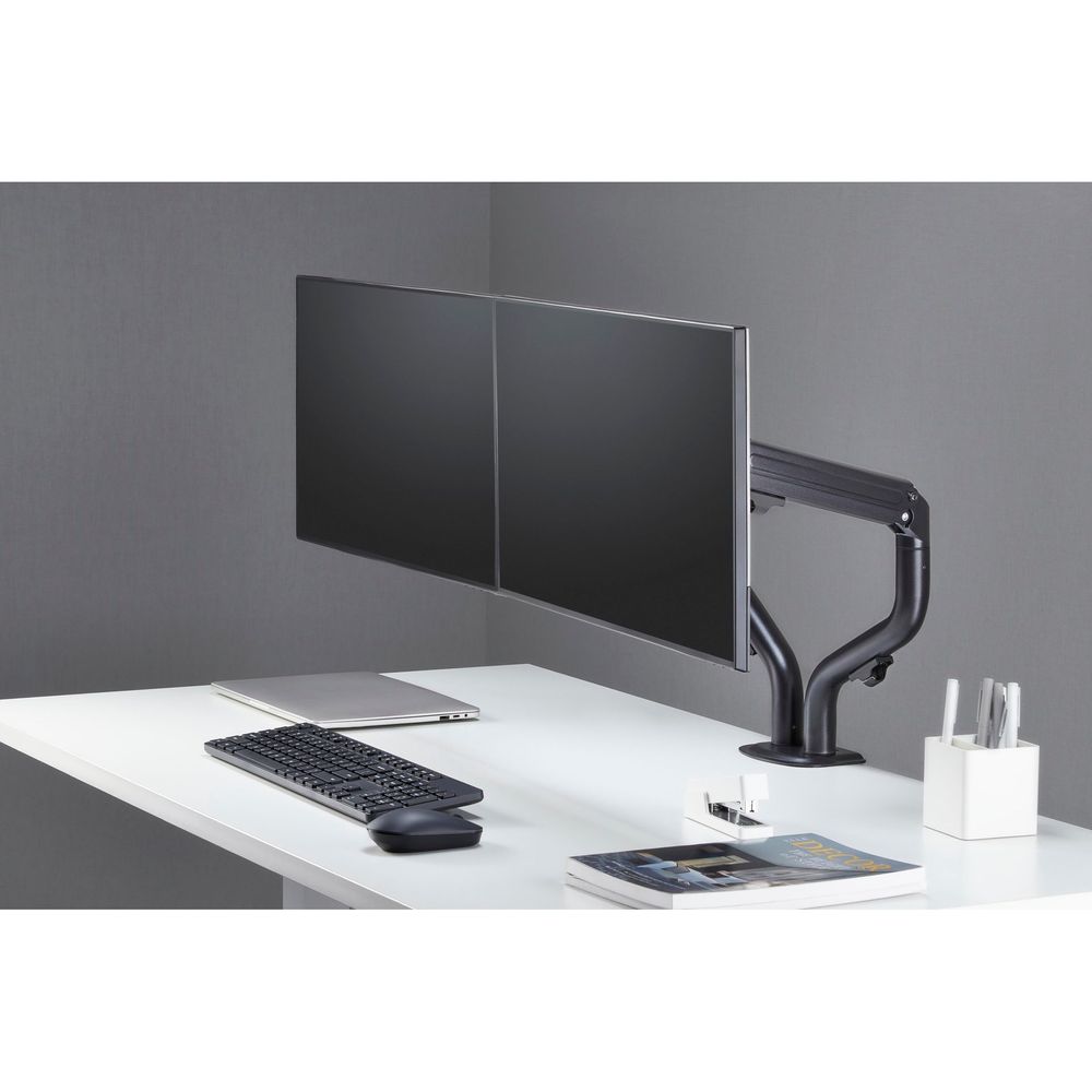 Bracom Dual Monitor Pipe-Shaped Counterbalance Spring-Assisted Monitor Arm