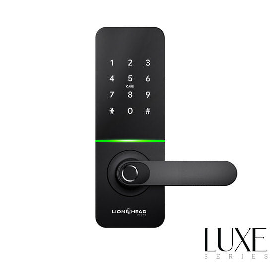 The REGENT LUXE Entrance Lock - Black Wifi BLE Fingerprint, TTLock, Pin, Prox, E-Key & Key override