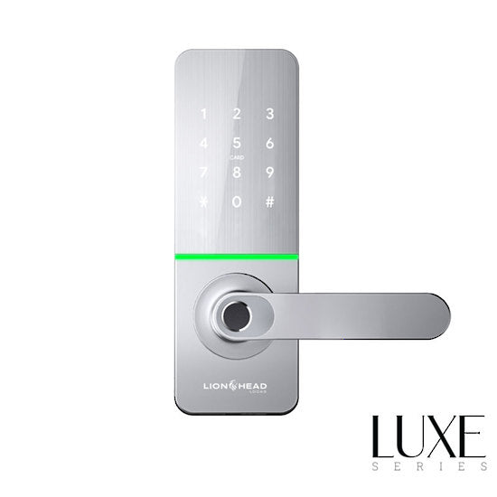 The REGENT LUXE Entrance Lock - Silver Wifi BLE Fingerprint, TTLock, Pin, Prox, E-Key & Key override