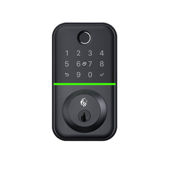 The FLINDERS LUXE Bluetooth Deadbolt - Black, Pin, TTLock, Prox, Fingerprint, E-Key & Key override