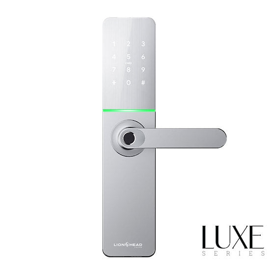 The ENMORE LUXE Entrance Lock - Silver, TTLock, Wifi BLE Fingerprint, Pin, Prox, E-Eey & Key override