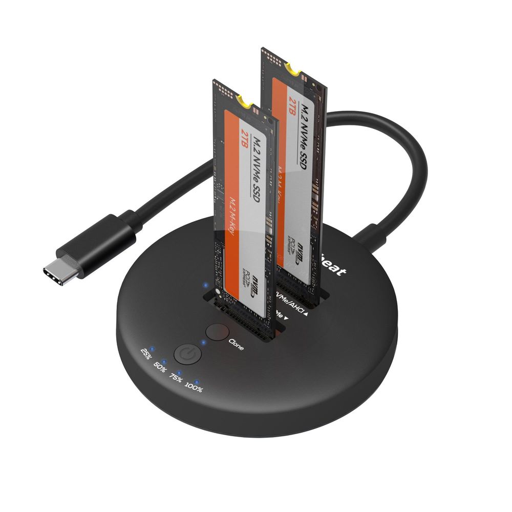 mbeat H3 USB 3.2 Gen2x2 20Gbps Dual M.2 NVMe SSD Dock with Clone Duplicator (Black) Default Title